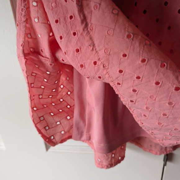 Eyelet Dress Like New Pink Fit & Flare V-neck Keyhole Back By HeartSoul Medium - Picture 5 of 7